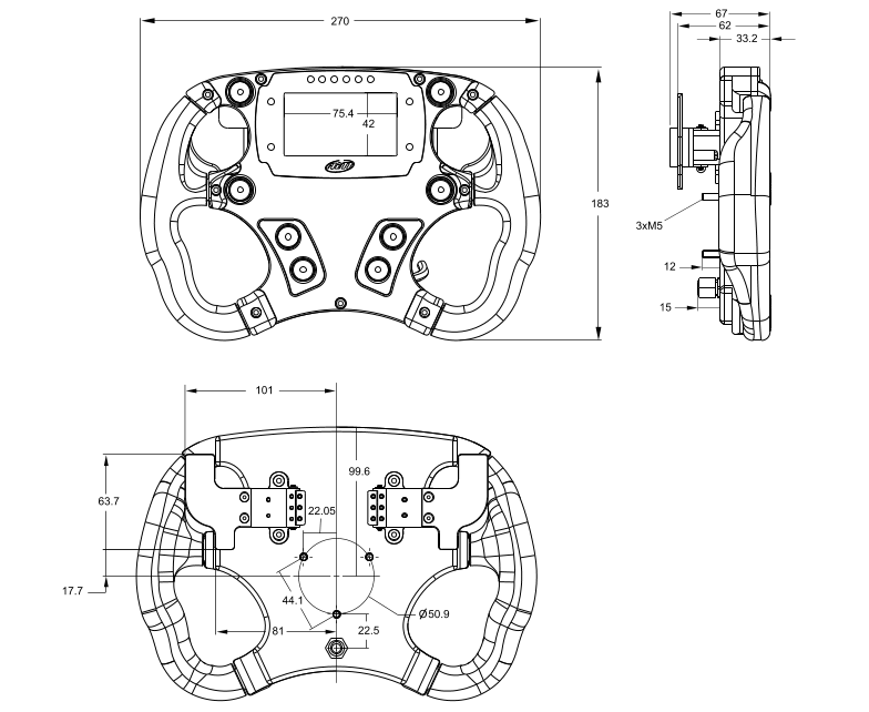 Disegno tecnico Volante Formula